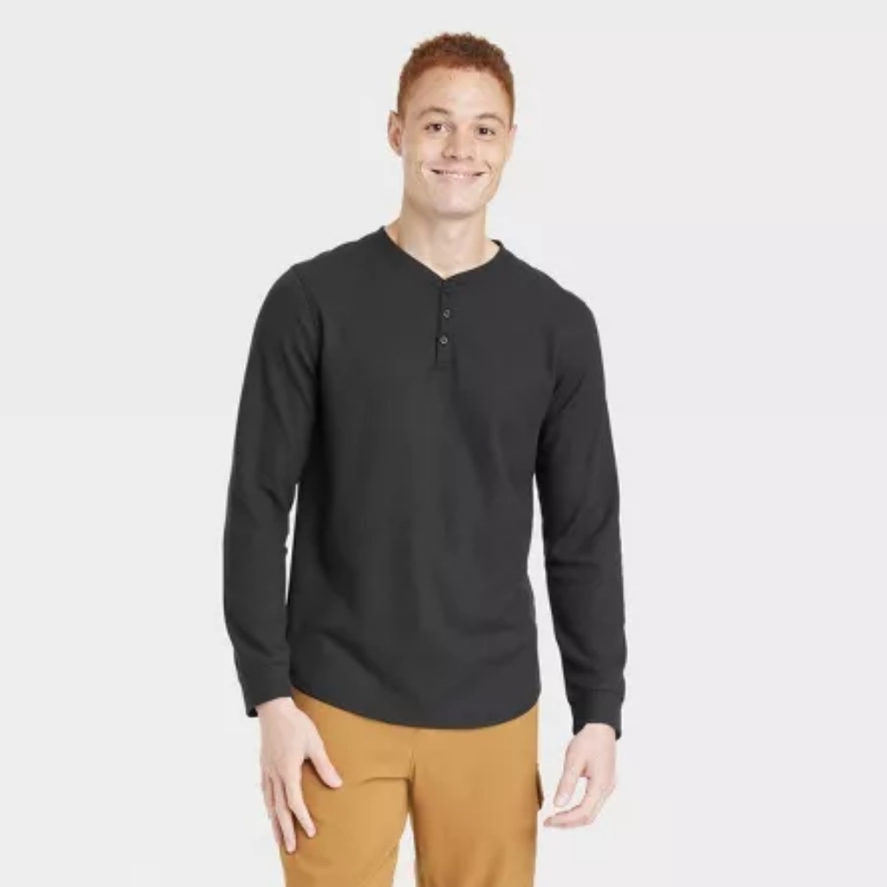 13. Men's Waffle-Knit Henley Athletic Top - All in Motion